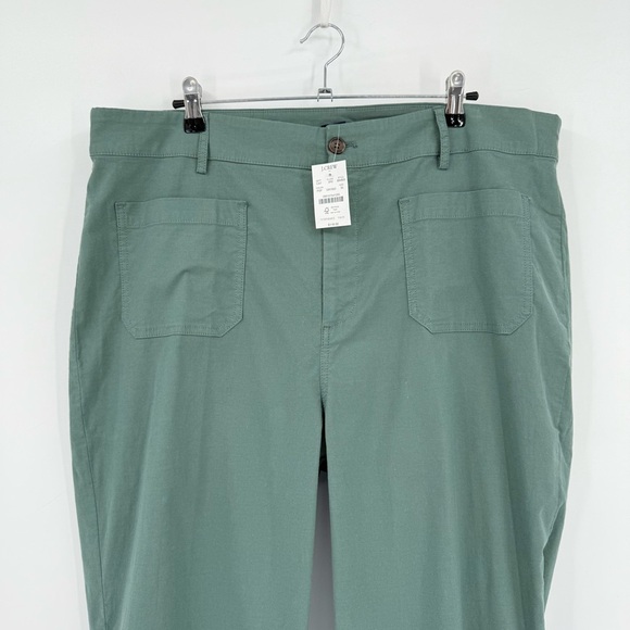 J. Crew Lizzie Linen Cotton High-rise Patch-pocket Wide Leg Pant Green Size 35 - Picture 9 of 15